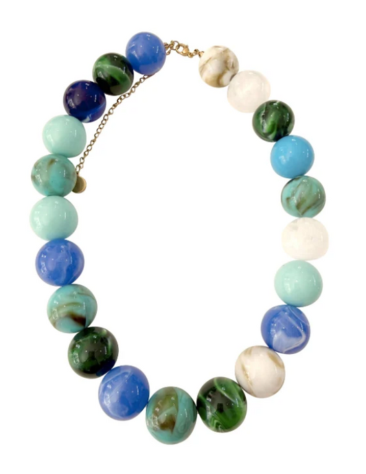 Gemelli Dora Chunky Beaded Necklace Blue Mix