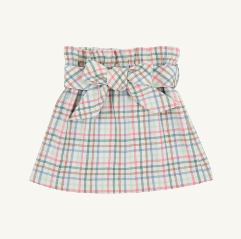 The Beaufort Bonnet Company Beasley Bow Skirt in Manalapan Plaid