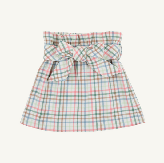 The Beaufort Bonnet Company Beasley Bow Skirt in Manalapan Plaid