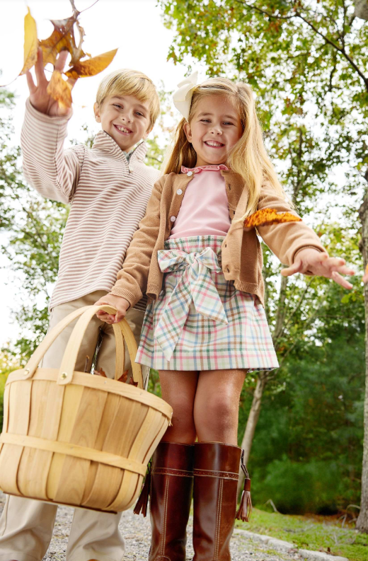 The Beaufort Bonnet Company Beasley Bow Skirt in Manalapan Plaid
