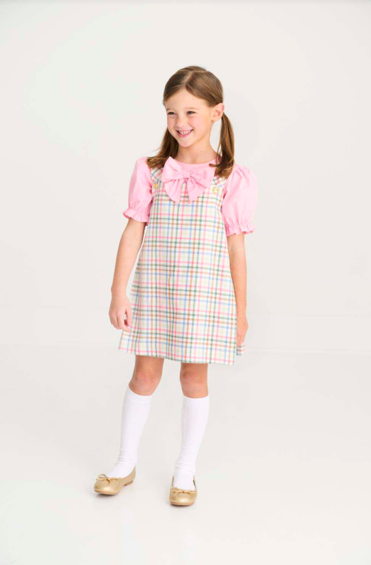 The Beaufort Bonnet Company Pleated Ginny Jumper in Manalapan Plaid