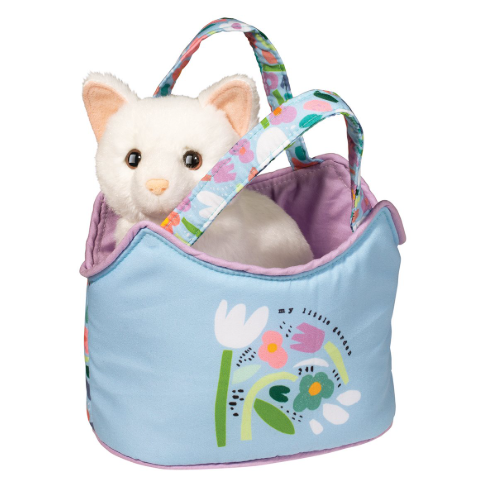 Douglas Toys My Little Garden Sassy Sak with White Cat