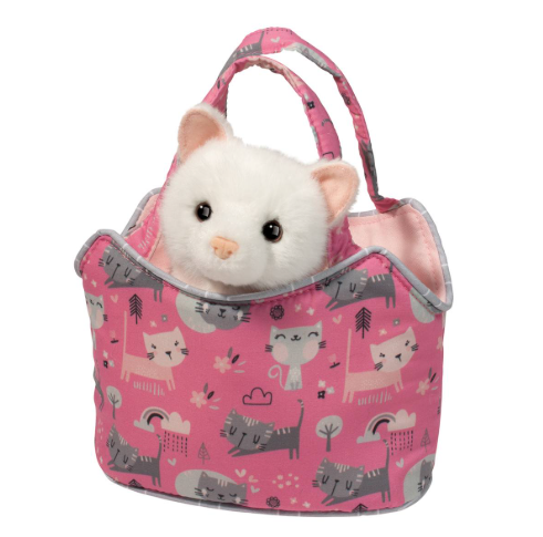Douglas Toys Purr-Fect Pals Sassy Sak with White Cat