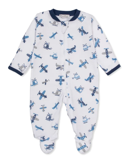 Kissy Kissy Footie with Zip in Awesome Aircrafts
