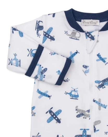 Kissy Kissy Footie with Zip in Awesome Aircrafts