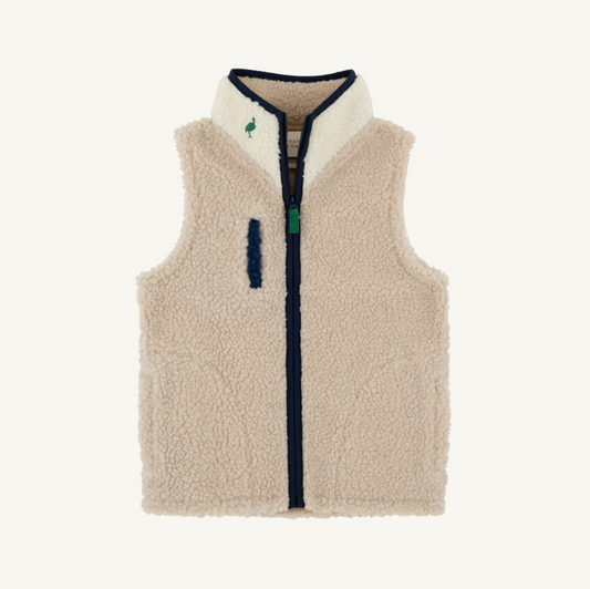 The Beaufort Bonnet Company Van Camp Sherpa Vest in Keeneland Khaki