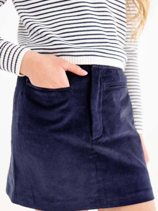 The Beaufort Bonnet Company Stevi Skirt in Nantucket Navy
