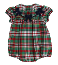 Bailey Boys Girls Bubble Short in Christmas Plaid
