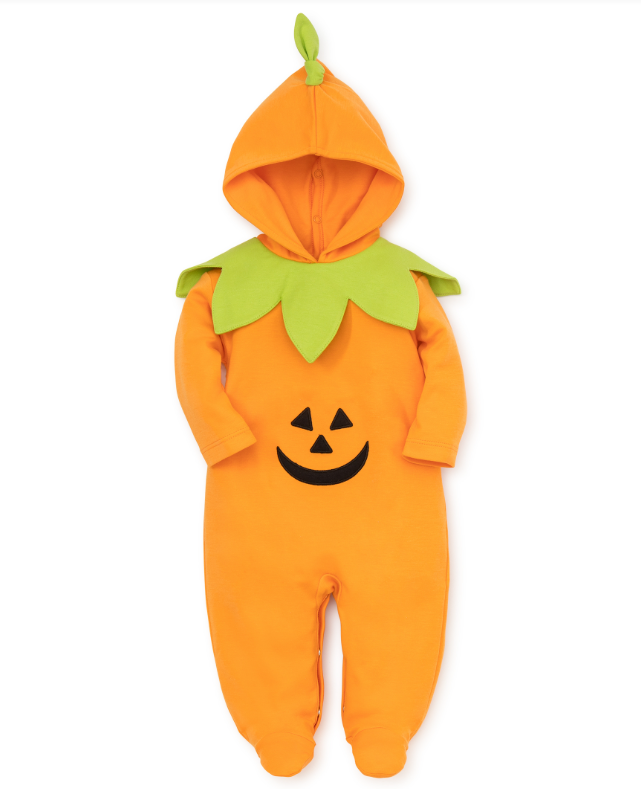 Kissy Kissy Footie with Hood in Halloween Jack O' Lantern