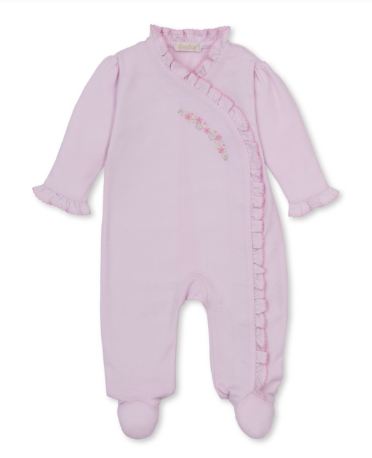 Kissy Kissy Footie with Hand Embroidery in Fall Medley Pink