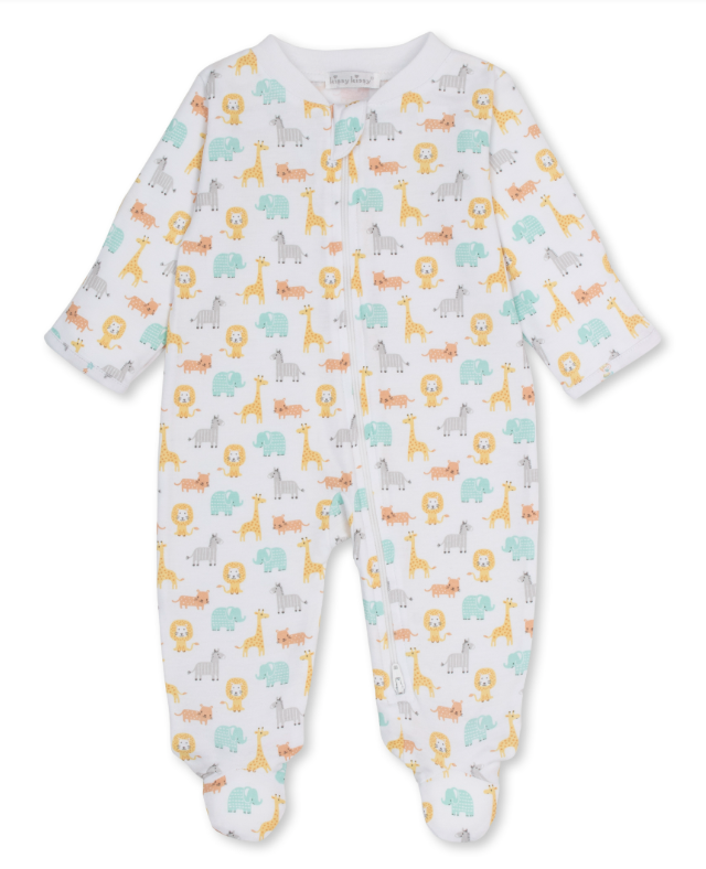 Kissy Kissy Footie with Zip in Baby Jungle Crew