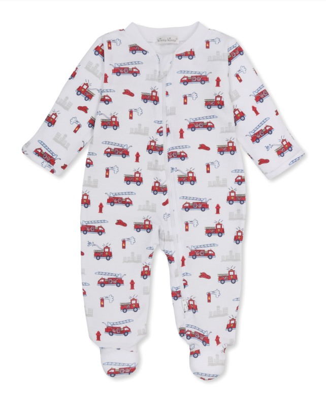 Kissy Kissy Footie with Zip in Fire Rescue Racers
