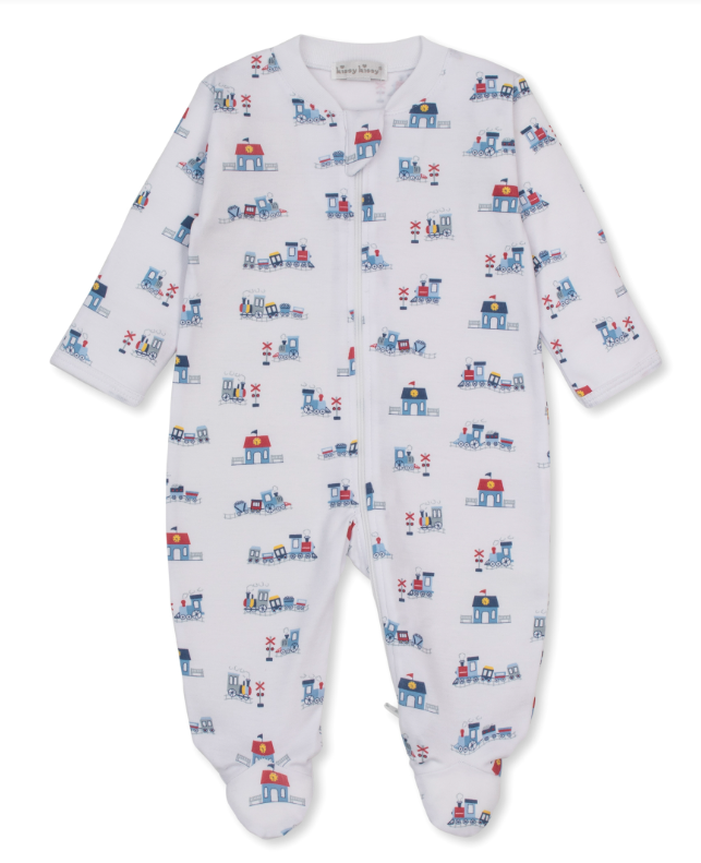 Kissy Kissy Footie with Zip in Toot Toot
