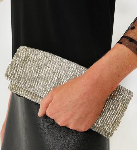 Tiana Designs Clutch in Silver