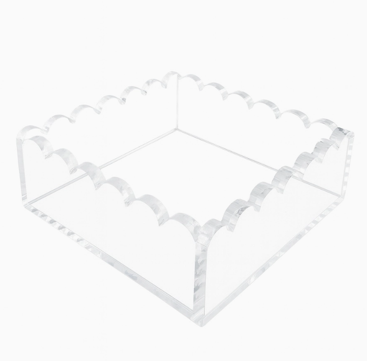 Maven Home Cocktail Napkin Holder Scalloped in Clear