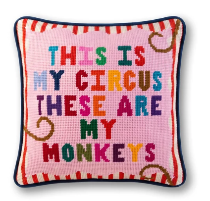Furbish Needle Point Pillow in My Circus