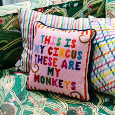 Furbish Needle Point Pillow in My Circus