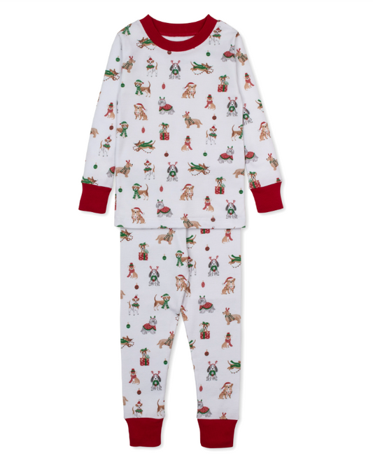 Kissy Kissy Pajama Snug Set in Santa's Merry Pups