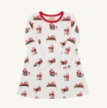 The Beaufort Bonnet Company Long Sleeve Polly Play Dress in Serious Santa Business