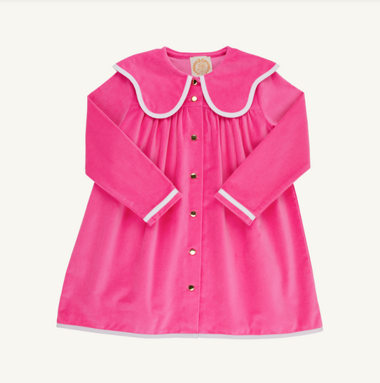The Beaufort Bonnet Company Tabitha's Teacher's Pet Velveteen Dress in Winter Park Pink