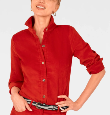Gretchen Scott Boyfriend Shirt in Red