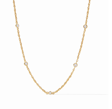 Julie Vos Celeste Delicate Station Necklace in Cubic Zirconia