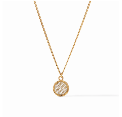 Julie Vos Fleur-de-Lis Pave Solitaire Necklace in Cubic Zirconia