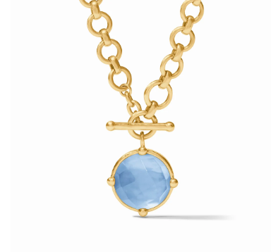 Julie Vos Honeybee Demi Necklace in Iridescent Chalcedony Blue