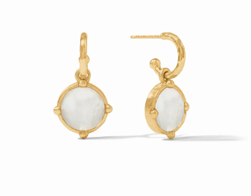 Julie Vos Honeybee Hoop & Charm Earring in Mother of Pearl