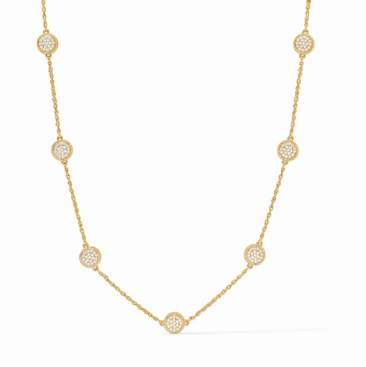 Julie Vos Windsor Delicate Station Necklace in Pave Cubic Zirconia