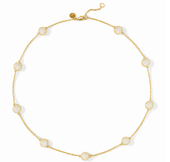 Julie Vos Windsor Delicate Station Necklace in Pave Cubic Zirconia