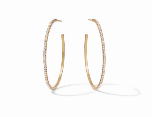 Julie Vos Windsor Large Hoop in Cubic Zirconia