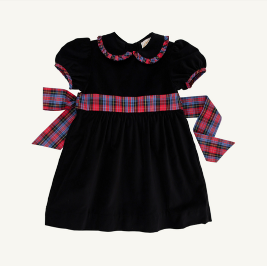 The Beaufort Bonnet Company Cindy Lou Sash Velveteen Dress