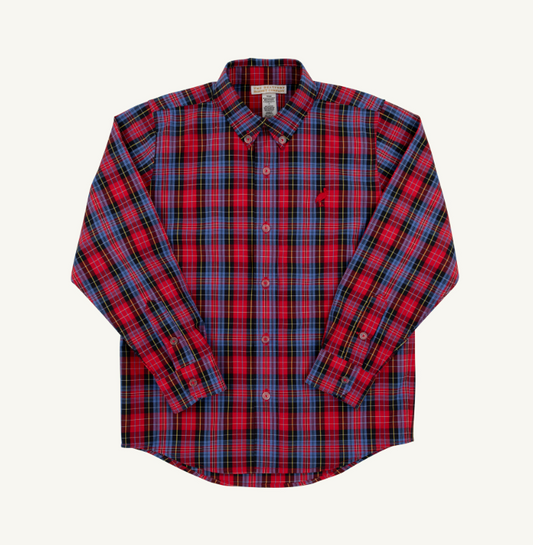 The Beaufort Bonnet Company Deans List Dress Shirt in Bucktown Tartan and Richmond Red