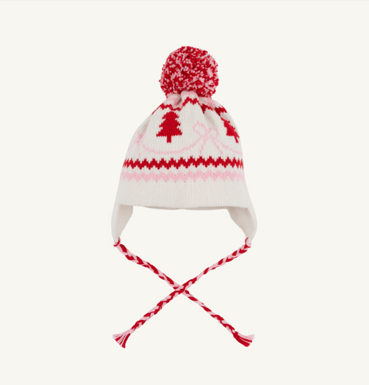 The Beaufort Bonnet Company Parrish Pom Pom Hat Palmetto Pearl with Bows and Trees