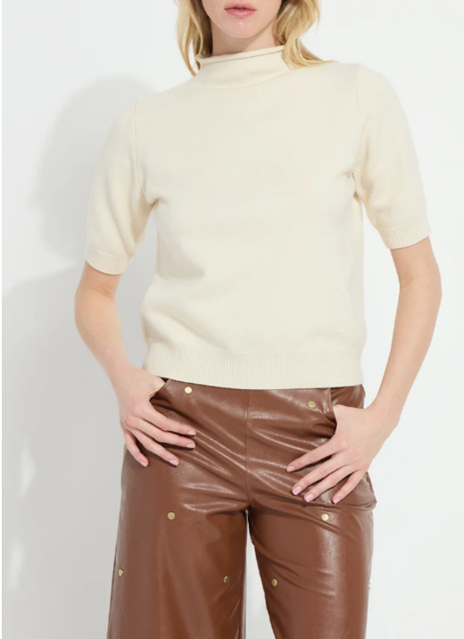 Lysse Delphina Short Sleeve Sweater in Buttercream