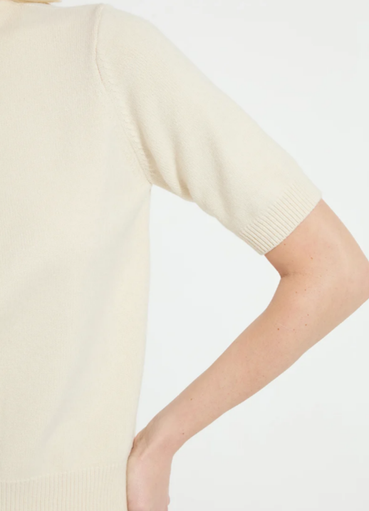 Lysse Delphina Short Sleeve Sweater in Buttercream