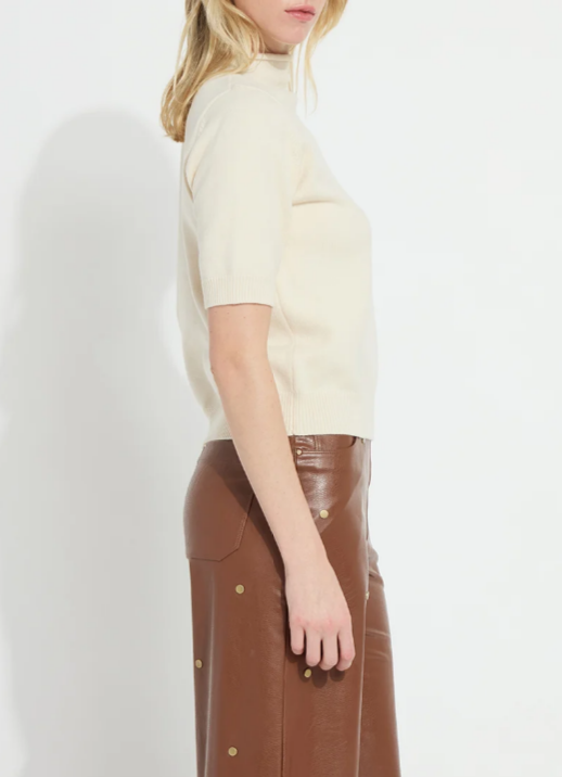 Lysse Delphina Short Sleeve Sweater in Buttercream