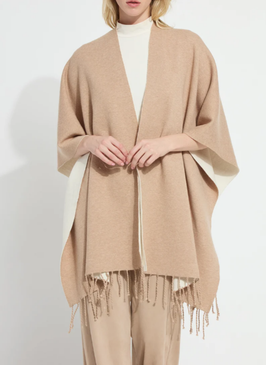 Lysse Basilia Double Face Reversable Wrap in Warm Biscuit/Buttercream