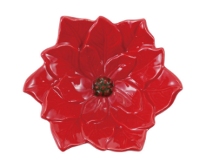 Creative Co-op Ceramic Poinsettia Dish