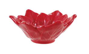 Creative Co-op Ceramic Poinsettia Dish