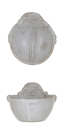 Creative Co-op Stoneware Santa Bowl