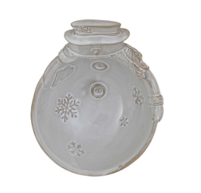 Creative Co-op Stoneware Snowman Bowl