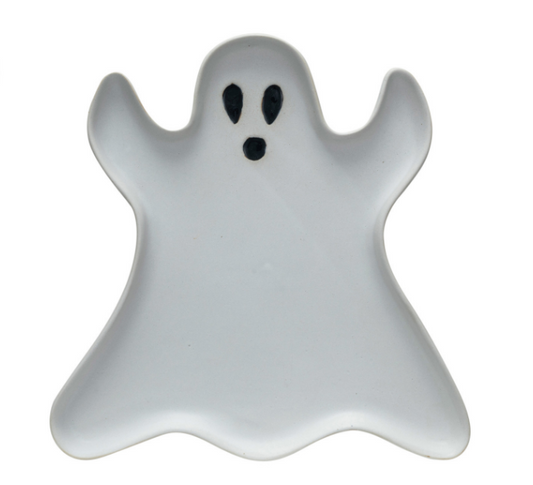 Creative Co-op Stoneware Ghost Shaped Plate
