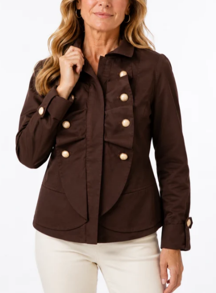 Burgess The Victoria Short Trench Coat in Cocoa