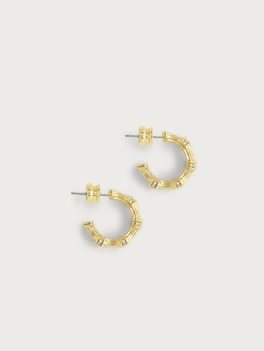 Anabel Aram Bamboo Huggie Hoop Earrings