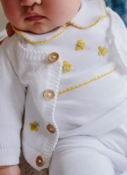 Little English Crochet Playsuit in Bee