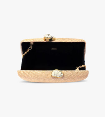 Kayu Jen Clutch in Toast with White Stone