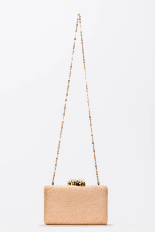 Kayu Jen Clutch in Toast with White Stone