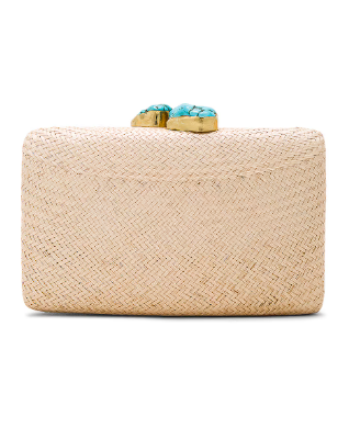 Kayu Jen Clutch in Toast with Turquoise Stone